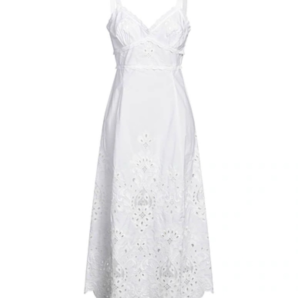 Dolce & Gabbana White Lace Midi Dress